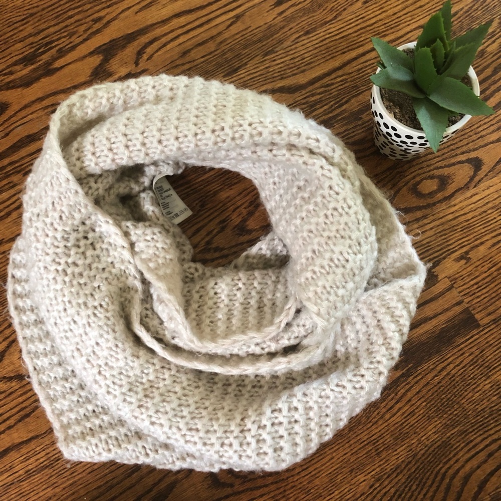 Cream knit infinity scarf